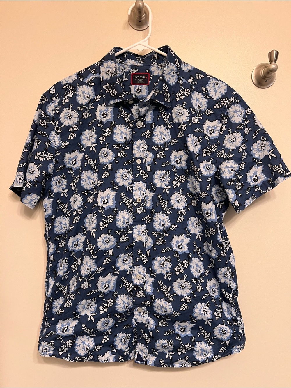 UNTUCKit Navy Short Sleeve Floral Button-Down Shirt